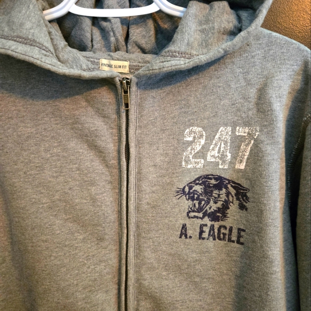 American Eagle Gray Zip Hoodie